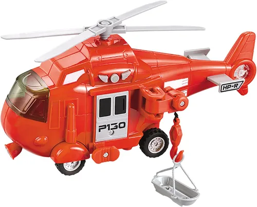 Vista 7 de OMGTOY Helicóptero militar, avión de la fuerza aérea de juguete con cesta colgante luces y sonidos para niños (negro)