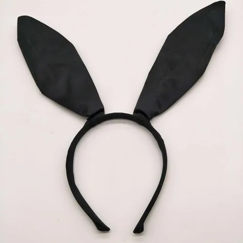 Vista 5 de Frcolor - Diadema con orejas de conejo de Pascua con orejas de conejo o de fiesta para cosplay Negro