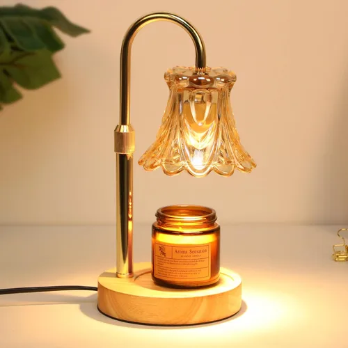 Vista 22 de GEEZO - Lámpara calefactora de fragancia para velas, calentador de velas eléctrico con temporizador y regulador de intensidad, regalos de Navidad