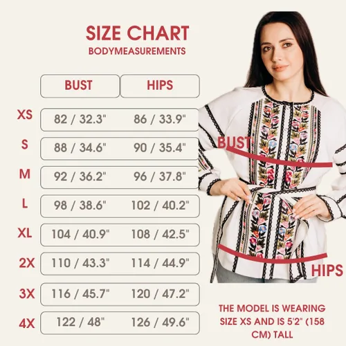 Vista 8 de Blusa bordada ucraniana - Camisa casera de algodón azul con bordado floral Vyshyvanka Top para mujer Tamaño y color personalizados XS a 4XL