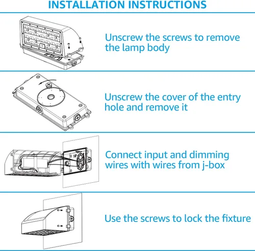 Vista 9 de LEONLITE Paquete de pared LED de corte completo, 45 W 5625 LM, luz LED regulable con certificación UL, 120-277 V IP65, iluminación de pared