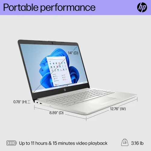 Vista 2 de Hp Stream - Laptop HD de 14 pulgadas, procesador Intel Celeron N4120, gráficos Intel UHD 600, Microsoft Office 365, 4 GB de RAM, SSD de 64 GB