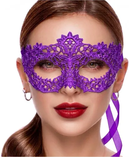 Vista 10 de Masquerade Mask For Women Lace Masquerade Mask for Masquerade Party, Proms, Venetian Party, Mardi Gras, Halloween & Cosplay Ana Bg Pluma de Pavo Real