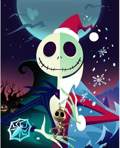 Vista 5 de Realpoo Reloj de bolsillo de Tim Burton's Nightmare Before Christmas con números arábigos, cadena de reloj de bolsillo de cuarzo para hombres