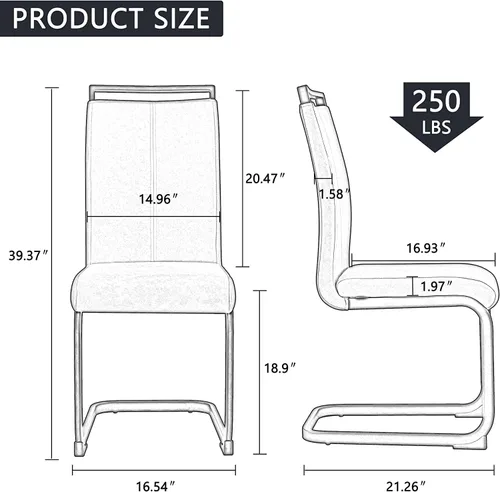Vista 5 de Juego de sillas de mesa de comedor para 4, mesa de cocina rectangular moderna de 55 pulgadas con sillas acolchadas de cuero, juego de mesa de Negro