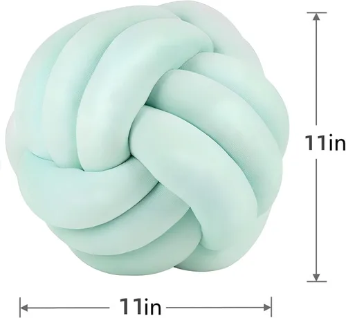 Vista 2 de Almohadas redondas con forma de nudo (menta, 11 pulgadas)