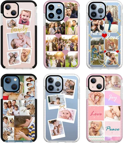 Vista 5 de Styletify Funda personalizada para teléfono con fotos para iPhone 13 Mini, collage de imágenes personalizadas, fundas de impacto personalizadas, a