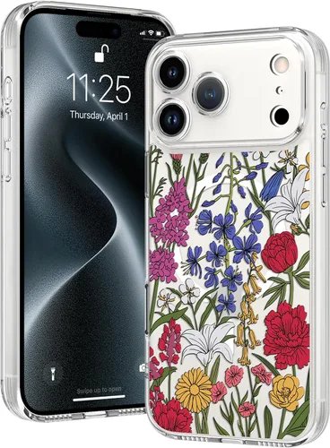 Vista 17 de OOK Magnetic for iPhone 17 Case Clear Pretty Flower Girls Women [Not Yellowing][Screen Protector] [ MagSafe Compatible] with Full Camera Lens