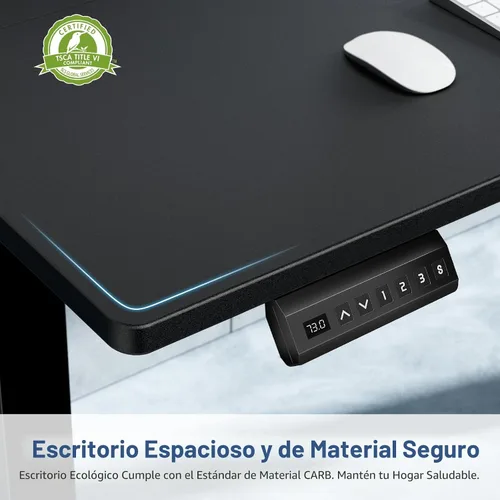 Vista 6 de DUMOS Escritorio eléctrico de pie de 40 pulgadas con altura ajustable, estación de trabajo para computadora para trabajar sentado o de pie, mesa