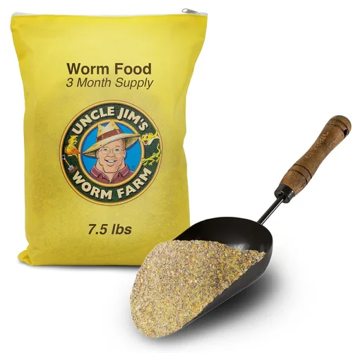 Vista 8 de Uncle Jim's Worm Farm Alimento orgánico para gusanos Suministro de alimentación de gusanos de 1 mes para meneadores rojos, gusanos de abono