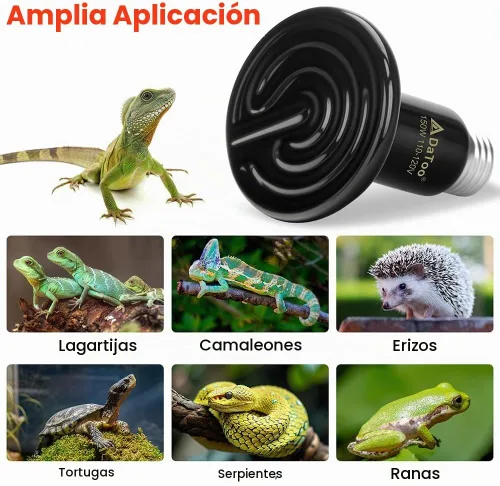 Vista 7 de DaToo Lámpara de calor de reptil de cerámica de 150 W, emisor de calor de cerámica, E26, sin luz, bombilla de calor nocturna para reptiles