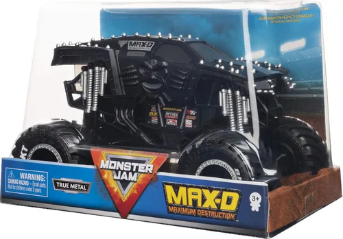 Vista 5 de Monster Jam, Camión monstruo oficial Max-D, vehículo fundido a presión de colección, escala 1:24