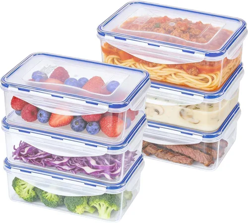 Vista 17 de KIGI Mini recipientes de plástico para almacenamiento de alimentos de 6 onzas con tapas herméticas y a prueba de fugas, ideales para almuerzo
