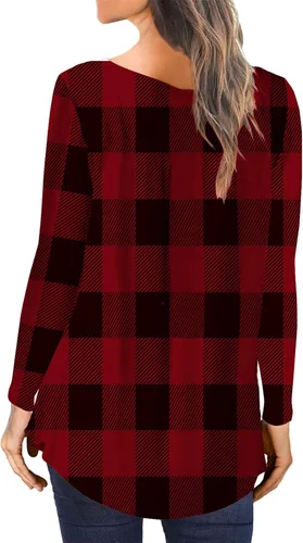 Vista 3 de Camiseta tipo túnica casual para mujer, linda, acampanada, holgada, suave y cómoda