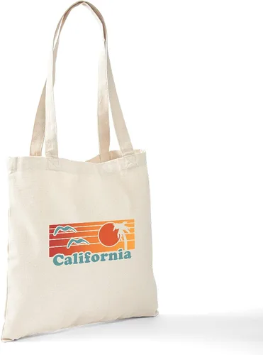 Vista 6 de CafePress California Tote Bag - Bolsa de lona natural, bolsa de compras reutilizable, Caqui