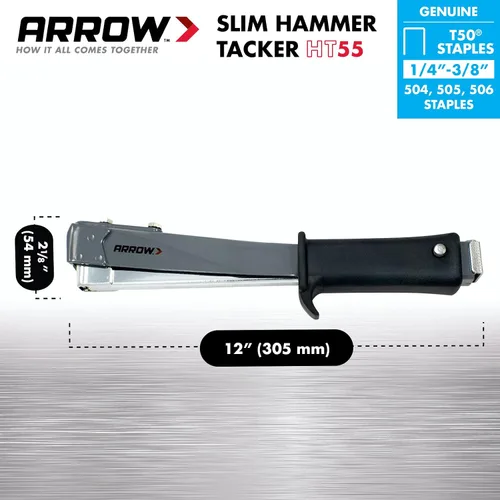 Vista 3 de Arrow HT55 Slim Hammer Tacker