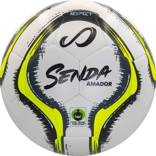 Vista 5 de SENDA Rio Match - Balón de fútbol sala, certificado de comercio justo, verde/amarillo, talla 4 (de 13 años en adelante) y pelota de fútbol