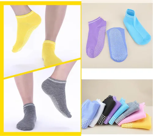 Vista 3 de Calcetines de yoga antideslizantes para mujer, yoga y pilates