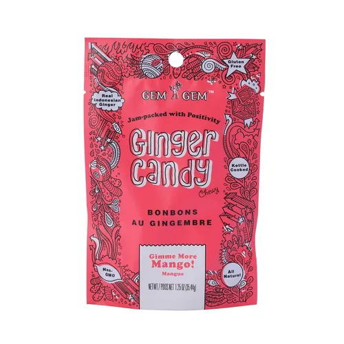 Vista 31 de Gem Gem Caramelos de jengibre masticables de sabor a limón, muestras de degustación de 1.25 oz