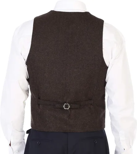 Vista 13 de Gioberti Chaleco de tweed formal de 6 botones para hombres
