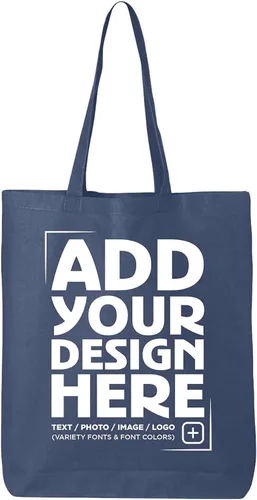 Vista 10 de shop4ever Diseño personalizado de encargo su propio bolso de compras reutilizable del bolso de compras de Eco del algodón del regalo personalizable