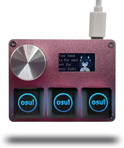 Vista 7 de BTXETUEL SayoDevice O3C Teclado OSU con Interruptores Hall de Disparo Rápido Interruptores Lineales Magnéticos con Perilla y Pantalla, Copiar Pegar