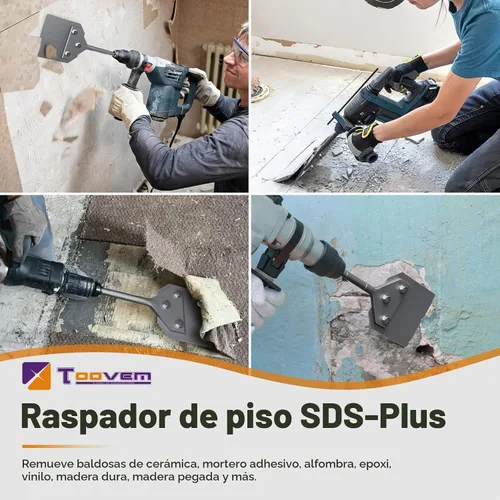 Vista 2 de TOOVEM - Kit de raspador de suelo SDS Plus de 4 pulgadas para martillos rotativos SDS-Plus