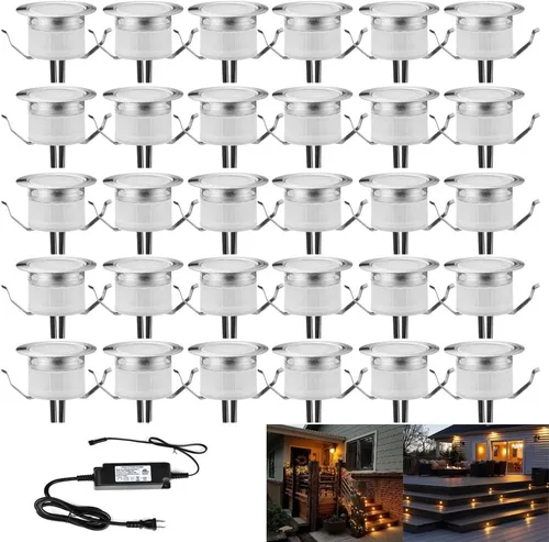 Vista 11 de FVTLED Kit de luces LED para cubierta, 20 piezas Φ1.22 D31 WiFi control de teléfono inteligente de bajo voltaje empotrado RGBW iluminación de Rgbw