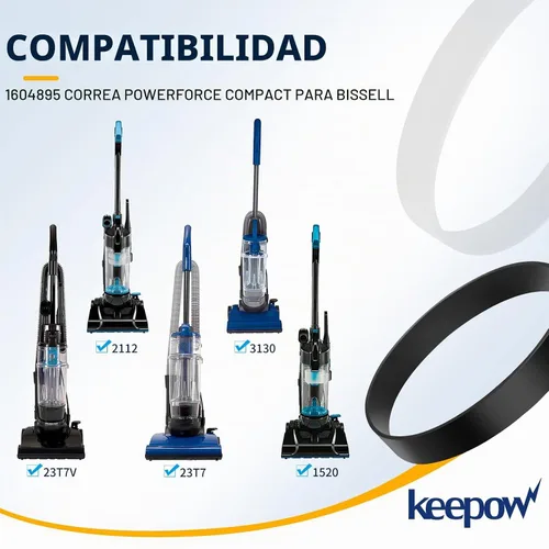 Vista 2 de KEEPOW 1604895 - Correa de vacío para Bissell Powerforce Compact