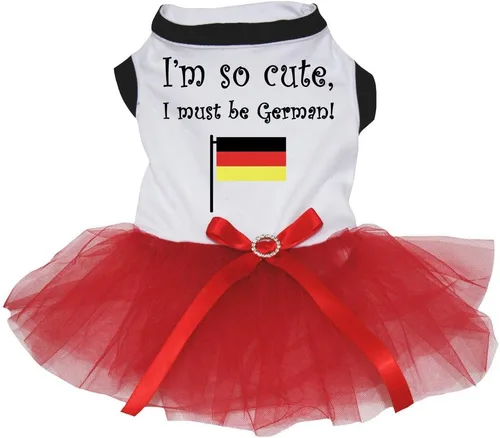 Vista 3 de Petitebella I Am So Cute I Must Be - Vestido de cachorro alemán (blanco/Alemania, XS)