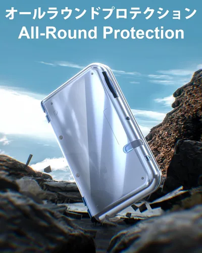 Vista 3 de Funda 3DS XL con protector de pantalla 3DS XL, funda rígida transparente con película de PET flexible HD para 3DS XL/LL 2015