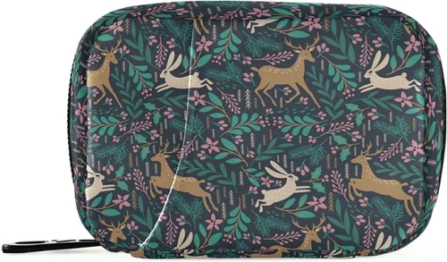 Vista 12 de Naanle Lindo pastillero rosa para 7 días, organizador de viaje con cremallera, portátil, semanal, tamaño compacto para soporte de suplemento