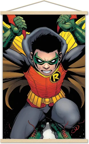 Vista 15 de Trends International DC Comics - Póster de pared de Robin - Damian Wayne, 14.725 x 22.375 pulgadas, versión enmarcada de madera de granero