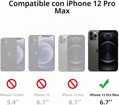 Vista 2 de Yriklso Funda magnética para iPhone 12 Pro Max, imanes integrados compatibles con MagSafe, cubierta trasera de policarbonato duro transparente +