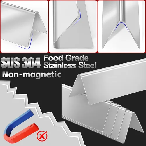 Vista 4 de GasSaf Barras aromatizantes de parrilla 17.5, deflector de calor para Weber Genesis Parts 310, barra de sabor para Weber Genesis 300 310 320 330