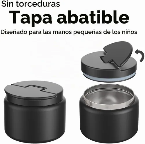 Vista 2 de Termo de sopa de 14.5 onzas para comida caliente para niños, tarro de comida aislado al vacío, termo de sopa sin torsiones para comida caliente