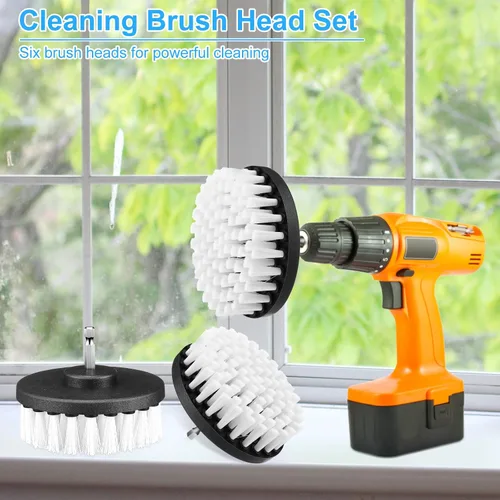 Vista 4 de Kit de limpieza de cepillo de taladro, juego de cepillos multiusos para taladro, cepillo de limpieza para taladro, superficies de baño, bañera