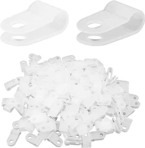 Vista 25 de Antrader Clips de cable tipo R, abrazaderas de cable de 0.12 pulgadas con tornillos, acero inoxidable 304, 100