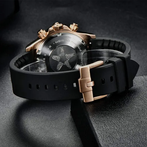 Vista 6 de Pagani Design Relojes mecánicos automáticos de lujo para hombre, esfera de esqueleto, acero inoxidable, bisel de arco iris, correa de goma, 328.1