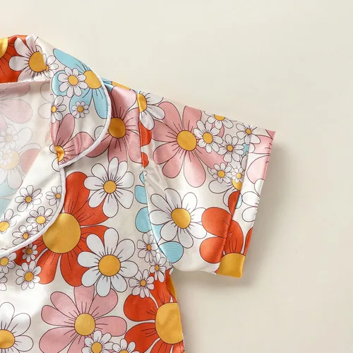 Vista 18 de Conjunto de pijama de manga larga con botones para niña pequeña, conjunto de ropa de dormir