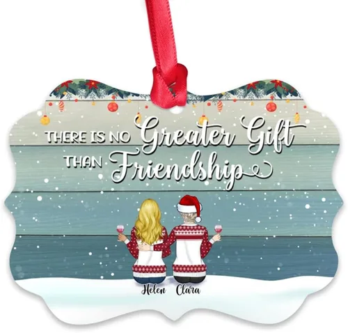 Vista 13 de Gossby Adorno personalizado para mejor amiga, regalo de Navidad personalizado con diseño, nombre, regalo de Navidad para mujeres, hermana del alma