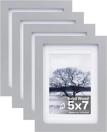 Vista 73 de Egofine - Marcos de fotos de 4 x 6 pulgadas (4 unidades) cubiertos por plexiglás, para fotos de 3 x 4.5 pulgadas / 3.5 x 5 pulgadas con paspartú