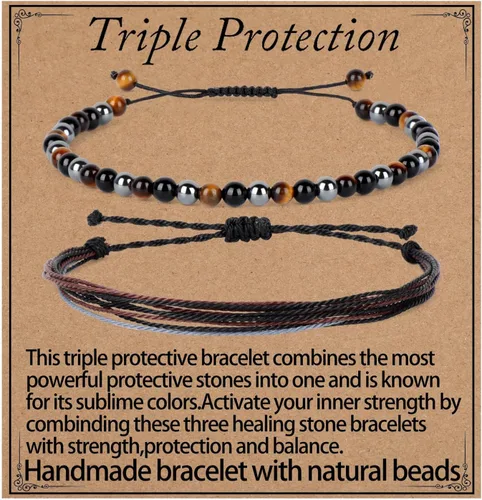 Vista 46 de LPBeads Pulsera de piedra natural hecha a mano de tamaño ajustable