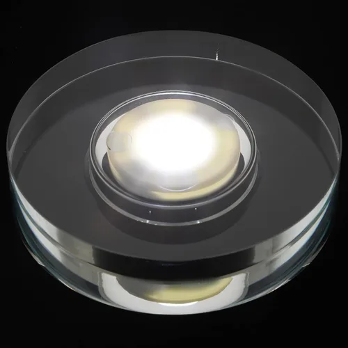Vista 4 de HOMSFOU 2 unids soporte de lámpara giratorio LED soporte de luz acrílica LED base de vidrio base de luz LED recargable base de pantalla de cristal