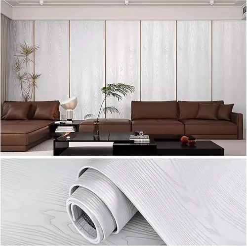 Vista 10 de Panel de pared 3D con textura de grano de madera, papel tapiz impermeable, papel tapiz autoadhesivo insonorizado, adecuado para sala de estar