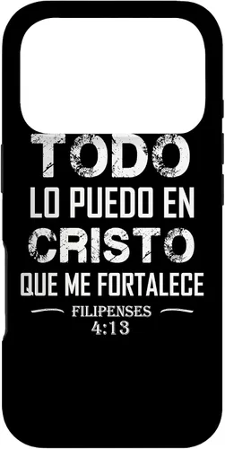 Vista 30 de Filipenses - Carcasa para iPhone 17 con texto en inglés "Todo Lo Puedo En Cristo