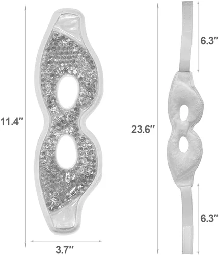 Vista 4 de Mascarilla de gel refrescante con agujeros, 2 paquetes de ojos fríos para ojos hinchados e hinchazón, paquete de gel de calor reutilizable