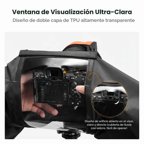 Vista 3 de K&F CONCEPT Cubierta de lluvia para cámara, cubierta impermeable