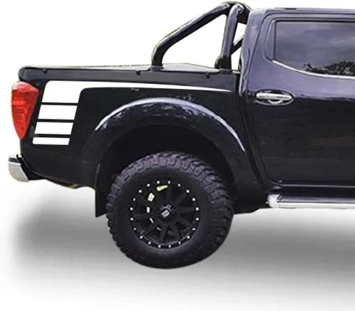 Vista 6 de Adhesivo adhesivo de vinilo para cama de hockey compatible con Nissan Navara NP300 (Negro)