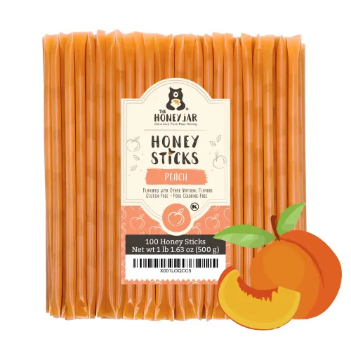Vista 23 de The Honey Jar Palitos de miel con sabor a mora, pajitas de miel pura para el té, café o un placer saludable, una cucharadita de miel saborizada por